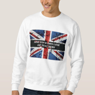 Fügen Sie Ihren Text in englischer Flagge Throw Pi Sweatshirt