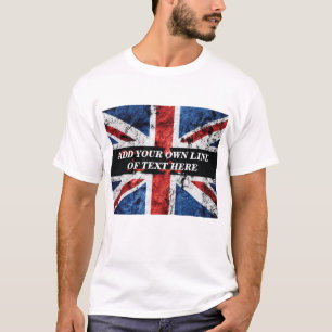 Fügen Sie Ihren Text in englischer Flagge Throw Pi T-Shirt