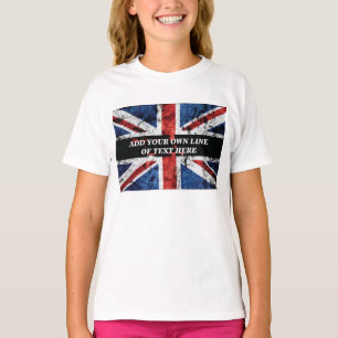 Fügen Sie Ihren Text in englischer Flagge Throw Pi T-Shirt