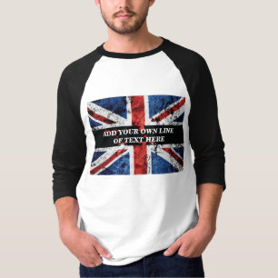 Fügen Sie Ihren Text in englischer Flagge Throw Pi T-Shirt