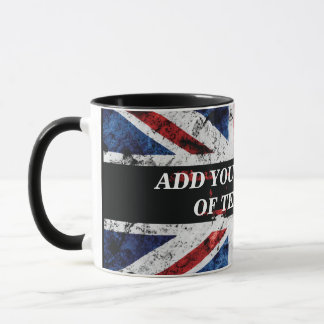 Fügen Sie Ihren Text in englischer Flagge Throw Pi Tasse