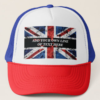Fügen Sie Ihren Text in englischer Flagge Throw Pi Truckerkappe