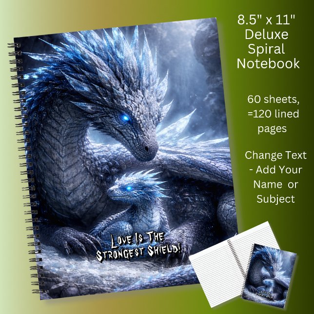 Fügen Sie Ihren Text Namen, Blauer Eisdrache & Bab Notizbuch (Von Creator hochgeladen)