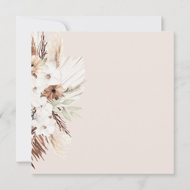 Fügen Sie Ihren Text Pampas Gras Terracotta Einladung (Vorderseite)