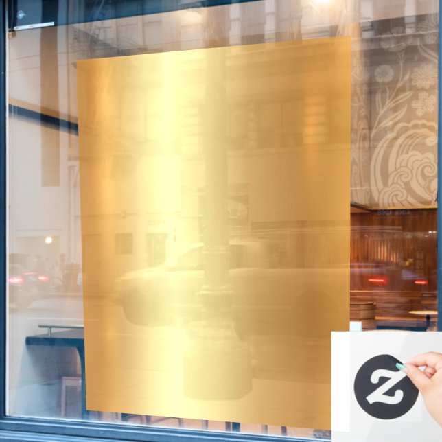 Fügen Sie Ihren Text QR Code Logo Blank Gold Hinte Fensteraufkleber (Café-Fenster)