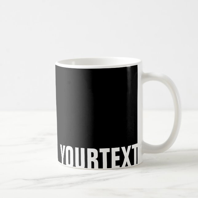 Fügen Sie Ihren Text Schwarz-weiß kreativ und mode Kaffeetasse (Rechts)