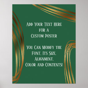 Fügen Sie Ihren Text Scribblbled Gold Ovals Leaf G Poster