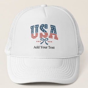 Fügen Sie Ihren Text Stars & Stripes USA Unabhängi Truckerkappe