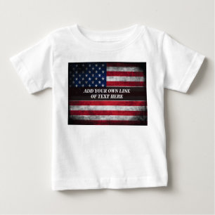 Fügen Sie Ihren Text unter amerikanischer Flagge h Baby T-shirt