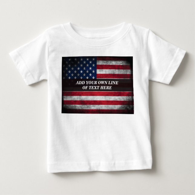 Fügen Sie Ihren Text unter amerikanischer Flagge h Baby T-shirt (Vorderseite)