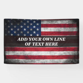 Fügen Sie Ihren Text unter amerikanischer Flagge h Banner