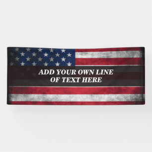 Fügen Sie Ihren Text unter amerikanischer Flagge h Banner