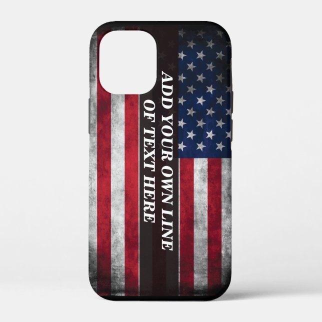 Fügen Sie Ihren Text unter amerikanischer Flagge h Case-Mate iPhone Hülle (Rückseite)