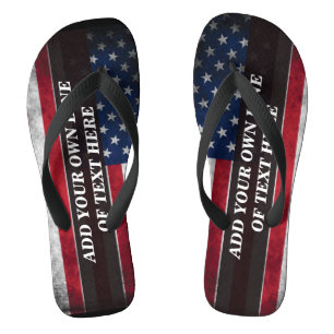 Fügen Sie Ihren Text unter amerikanischer Flagge h Flip Flops