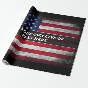 Fügen Sie Ihren Text unter amerikanischer Flagge h Geschenkpapier