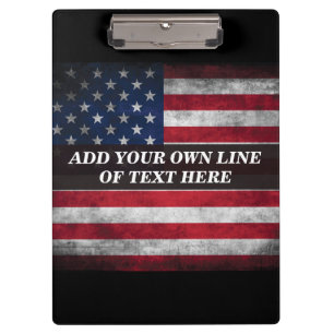 Fügen Sie Ihren Text unter amerikanischer Flagge h Klemmbrett