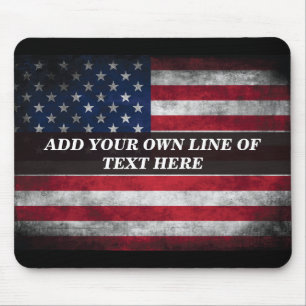 Fügen Sie Ihren Text unter amerikanischer Flagge h Mousepad