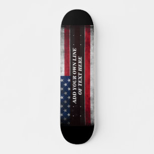 Fügen Sie Ihren Text unter amerikanischer Flagge h Skateboard