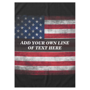 Fügen Sie Ihren Text unter amerikanischer Flagge h Tischdecke