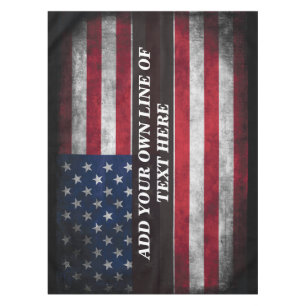 Fügen Sie Ihren Text unter amerikanischer Flagge h Tischdecke