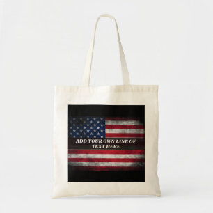 Fügen Sie Ihren Text unter amerikanischer Flagge h Tragetasche