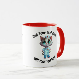 Fügen Sie Ihren Text Whimsisical Katzenkaffee hinz Tasse