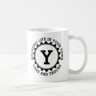 Fügen Sie Ihren Vornamen oder eigenen Text Mechani Kaffeetasse