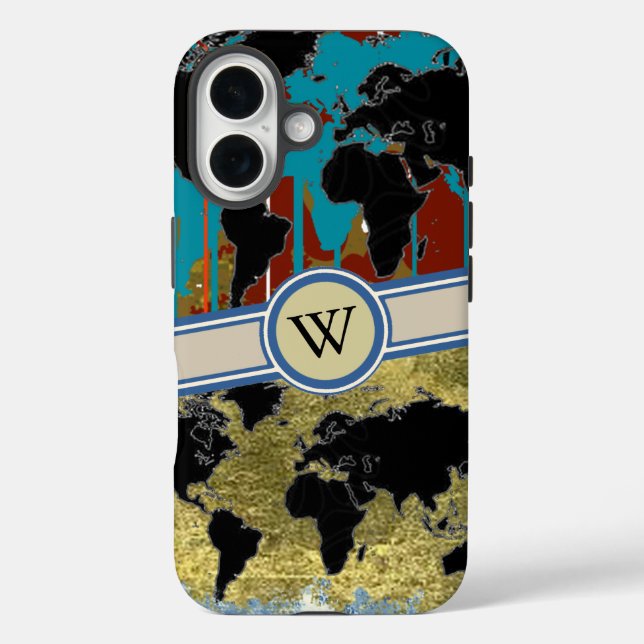 fügen Sie Initiale der Weltkarte hinzu Case-Mate iPhone Hülle (Rückseite)