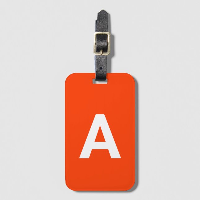 Fügen Sie initiale Monogram Personalisiert Simple  Gepäckanhänger (Vorderseite Vertikal)