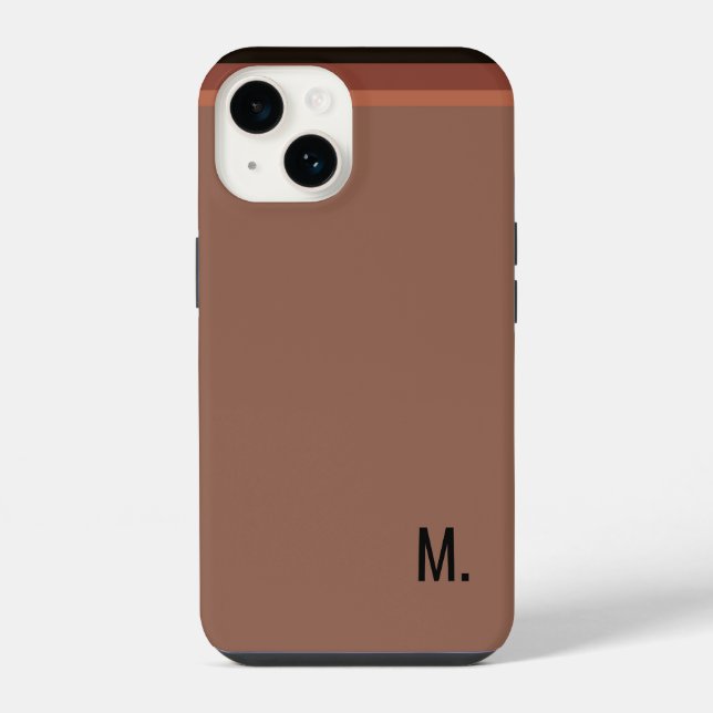 Fügen Sie initiale Monogramme moderne minimalistis iPhone Hülle (Rückseite)