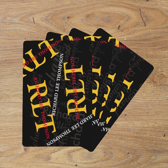 Fügen Sie Initialen und Namen hinzu, um eine perso Spielkarten (Von Creator hochgeladen)