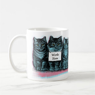 Fügen Sie Katzen-Namen oder Wörter niedlicher Tasse