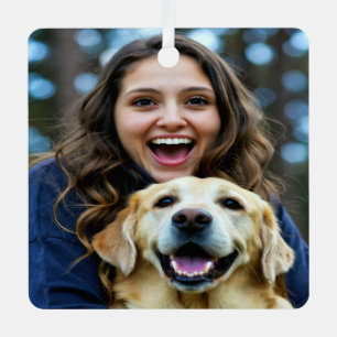 Fügen Sie Labrador Retriever Foto Personalisieren  Ornament Aus Metall