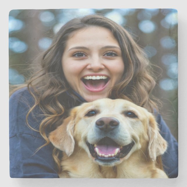 Fügen Sie Labrador Retriever Foto Personalisieren Steinuntersetzer (Vorderseite)