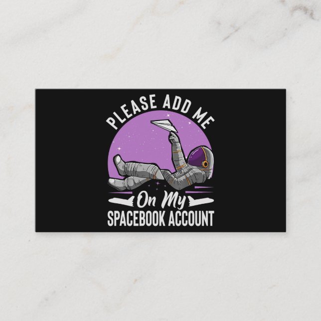 Fügen Sie mich bitte auf meinem Spacebook-Konto Fu Visitenkarte (Vorderseite)