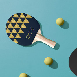 Fügen Sie Name Blau und Imitat Gold Triangle Muste Tischtennis Schläger