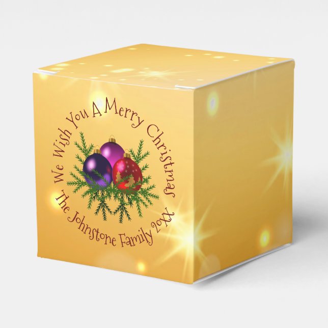 Fügen Sie Name Matching Christmas on Gold Fevor Bo Geschenkschachtel (Vorderseite)