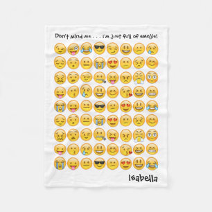 Fügen Sie Namen personalisierter Emoji Druck-Deck Fleecedecke