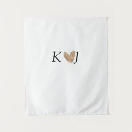 Fügen Sie Pärchenbrief Hochzeit goldenes Herz Glit Wandteppich