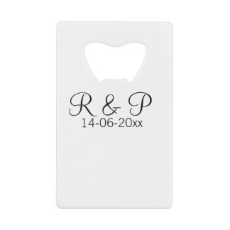Fügen Sie Pärchennamen monogramm Datum Jahreshochz Geldbeutel Flaschenöffner