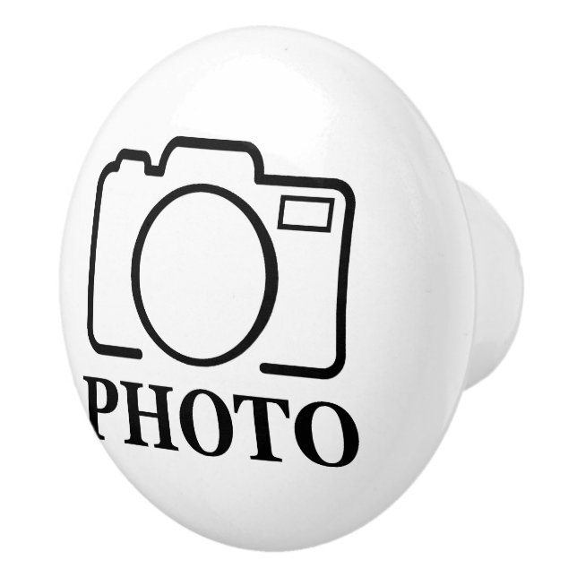 Fügen Sie Personalisiertes Foto Hochzeit Modernes  Keramikknauf (Rechts)