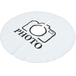 Fügen Sie Personalisiertes Foto Hochzeit Modernes  Polyester Weihnachtsbaumdecke