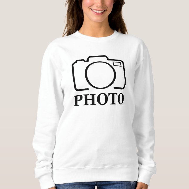 Fügen Sie Personalisiertes Foto Hochzeit Modernes  Sweatshirt (Vorderseite)