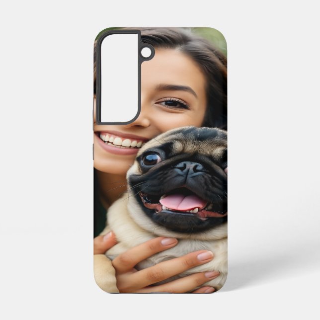 Fügen Sie Pug-Foto Personalisiere Anpassen hinzu Samsung Galaxy Hülle (Rückseite)