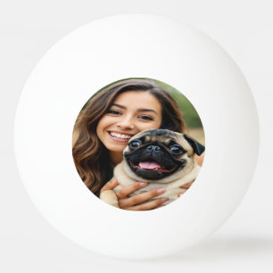 Fügen Sie Pug-Foto Personalisieren Anpassen Tischtennisball