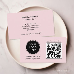 Fügen Sie QR-Code Pink Logo Visitenkarte hinzu