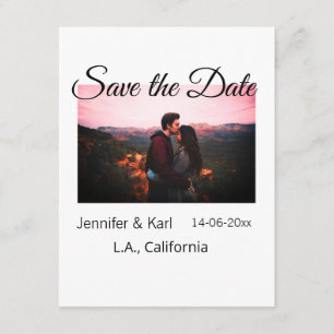 Fügen Sie Save the Date das Foto mit dem Namen des Begleitkarte