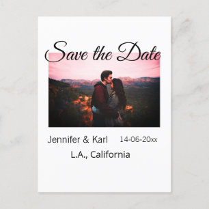 Fügen Sie Save the Date das Foto mit dem Namen des Postkarte