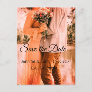 Fügen Sie Save the Date das Foto mit dem Namen des Postkarte
