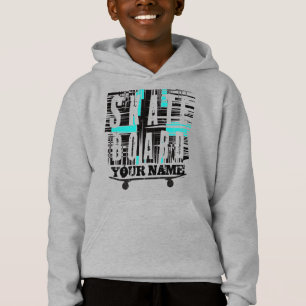 Fügen Sie Skateboard-Text als "Distressed Hoodie"  Hoodie